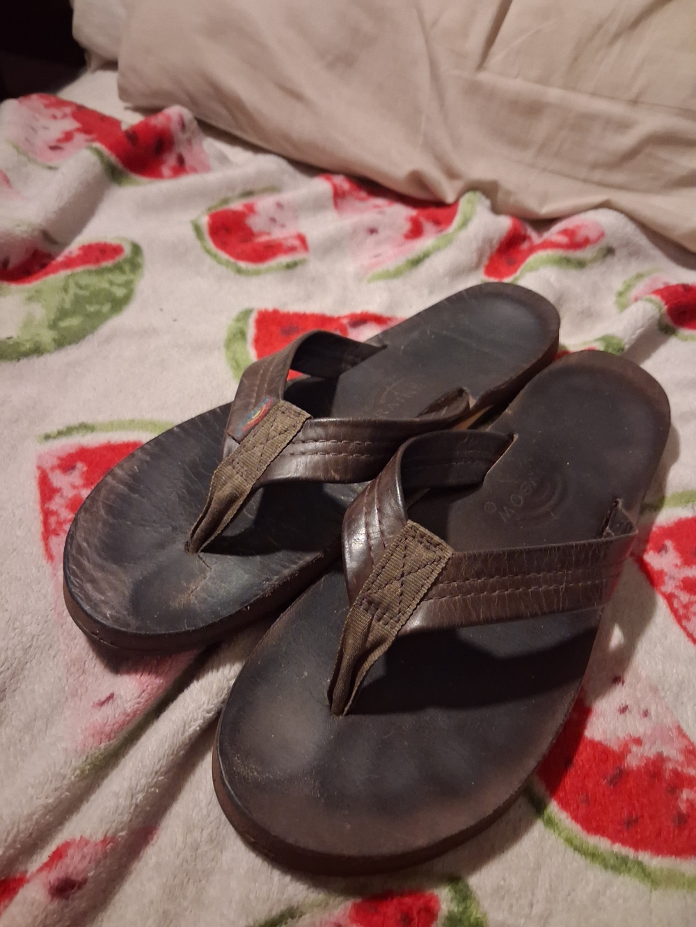 Rainbow Sandals Brown Single Layer Womens